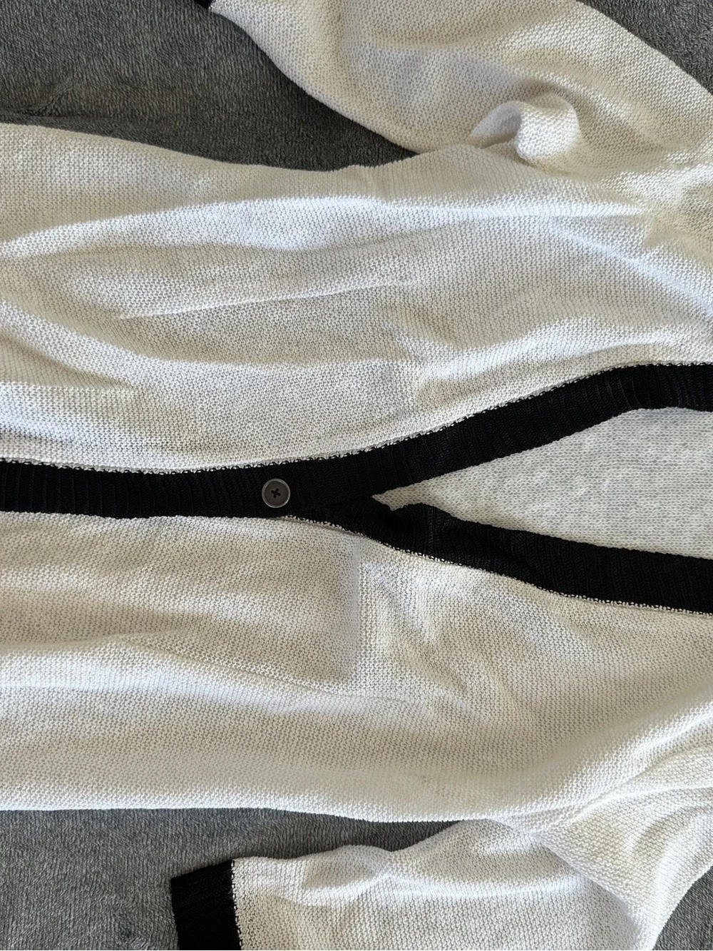 NIC+ZOE White Cardigan with Black Trim - Picture 8 of 8